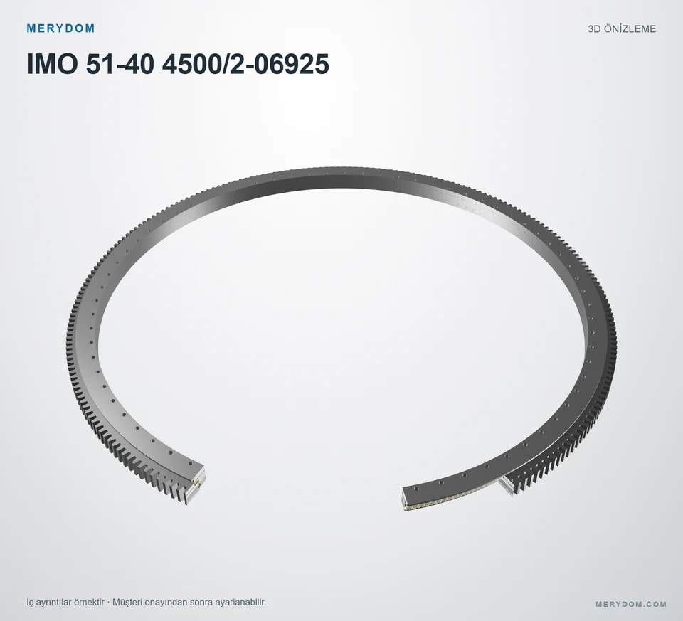 IMO 51-40 4500/2-06925 için MERYDOM muadil döner tabla rulmanının 3D model önizlemesi.
