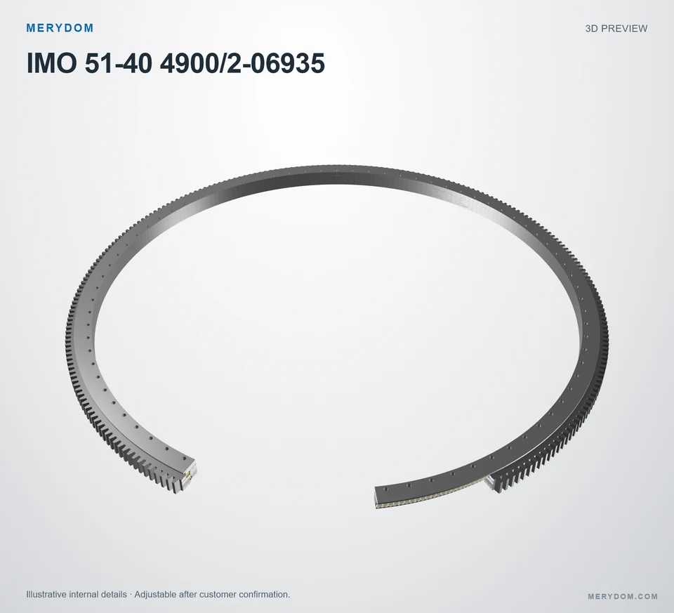 3D model preview of the MERYDOM replacement slewing bearing for IMO 51-40 4900/2-06935.