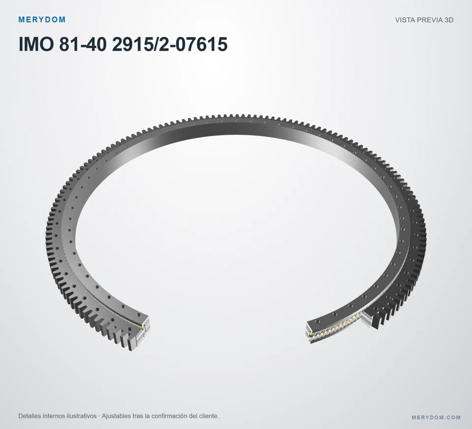 Vista previa del modelo 3D de la corona de giro de sustitución MERYDOM para IMO 81-40 2915/2-07615.