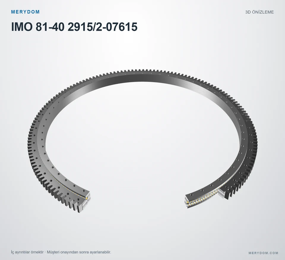 IMO 81-40 2915/2-07615 için MERYDOM muadil döner tabla rulmanının 3D model önizlemesi.