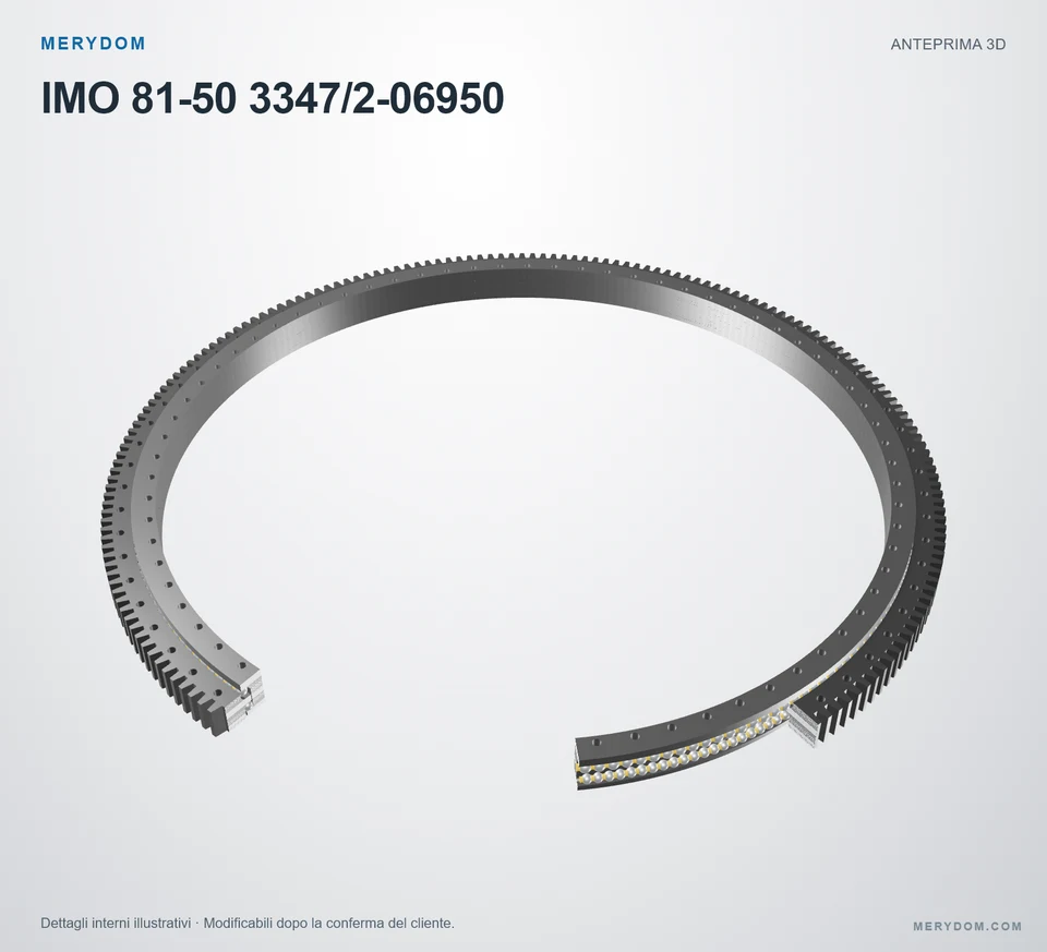 Anteprima del modello 3D del cuscinetto di rotazione sostitutivo MERYDOM per IMO 81-50 3347/2-06950.