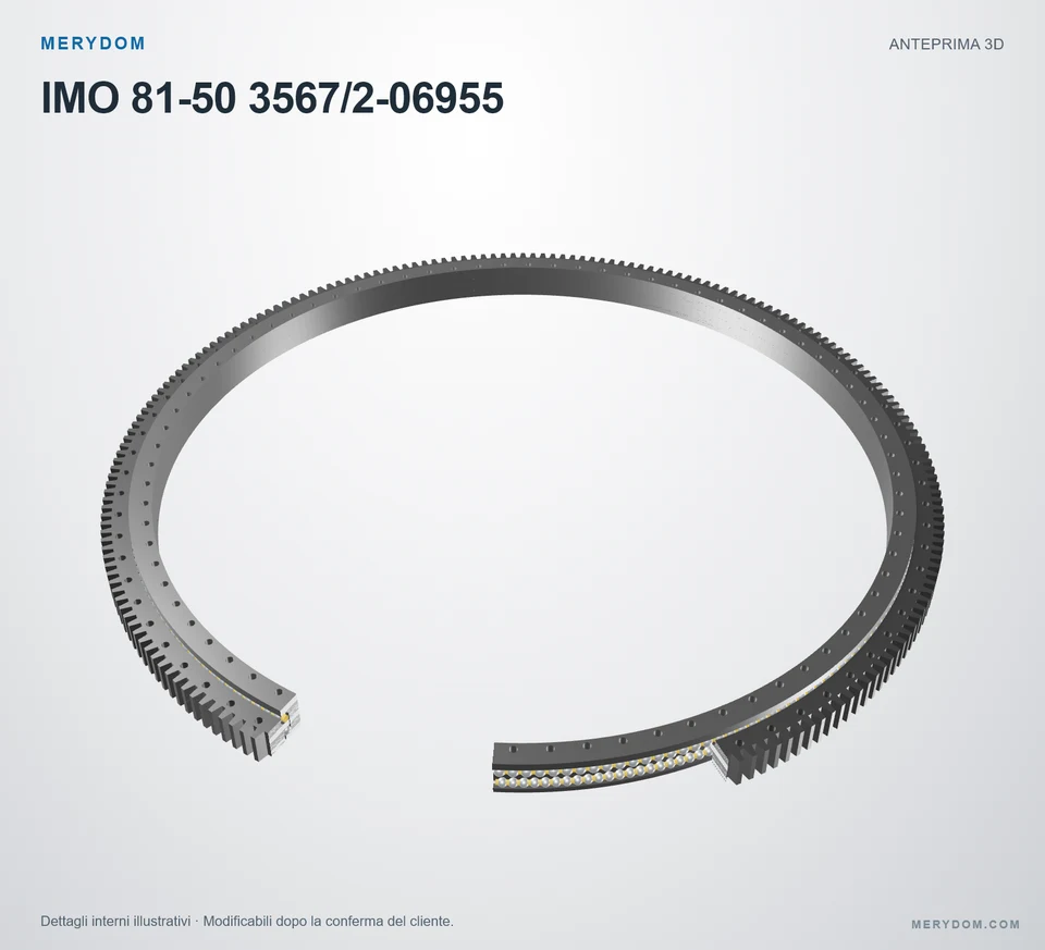 Anteprima del modello 3D del cuscinetto di rotazione sostitutivo MERYDOM per IMO 81-50 3567/2-06955.