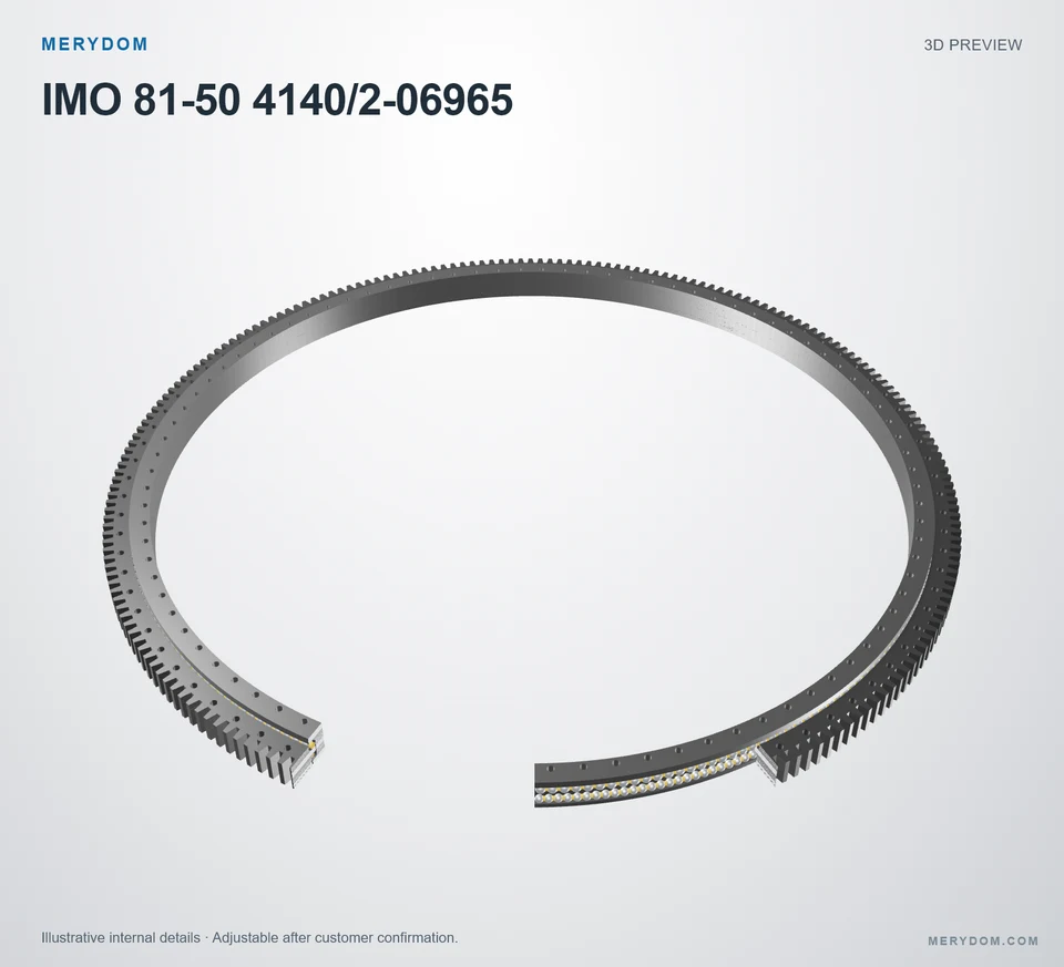 3D model preview of the MERYDOM replacement slewing bearing for IMO 81-50 4140/2-06965.