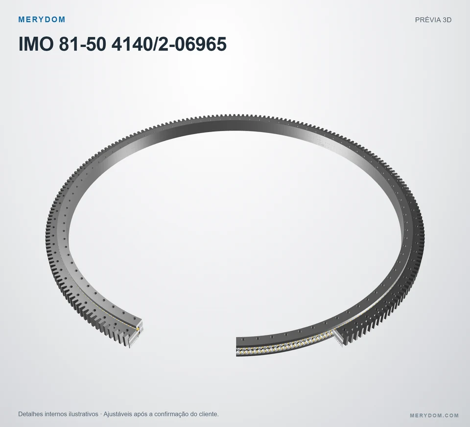 Prévia do modelo 3D do rolamento de giro de substituição MERYDOM para IMO 81-50 4140/2-06965.