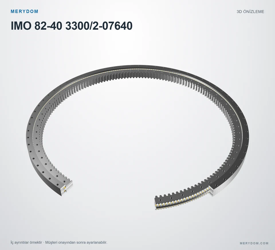 IMO 82-40 3300/2-07640 için MERYDOM muadil döner tabla rulmanının 3D model önizlemesi.