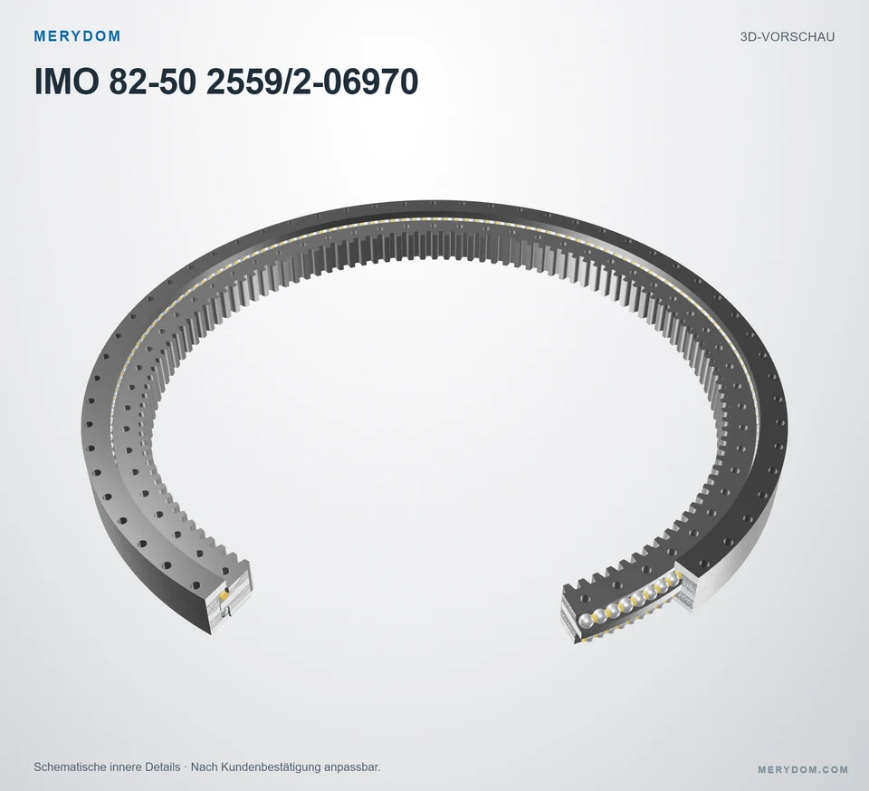 Vorschau des 3D-Modells des MERYDOM-Ersatzdrehkranzes für IMO 82-50 2559/2-06970.