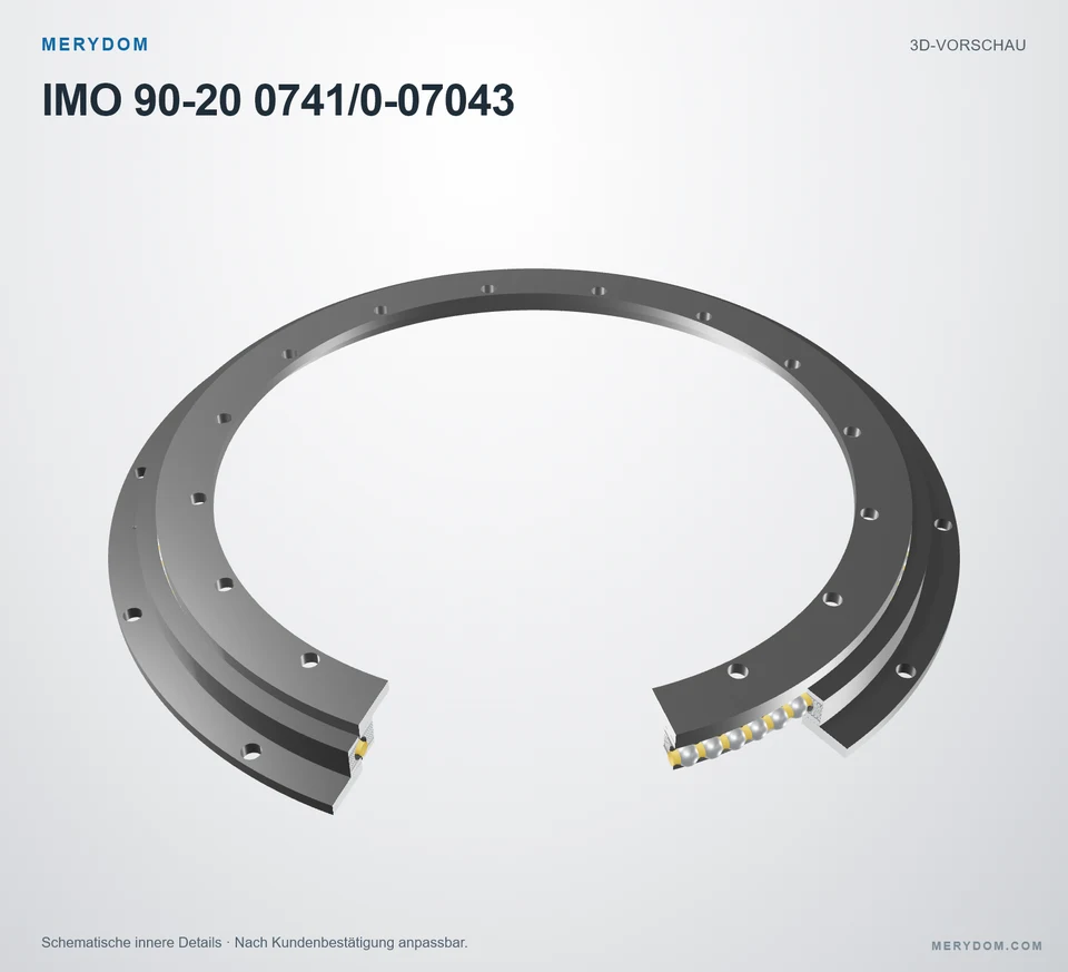 Vorschau des 3D-Modells des MERYDOM-Ersatzdrehkranzes für IMO 90-20 0741/0-07043.