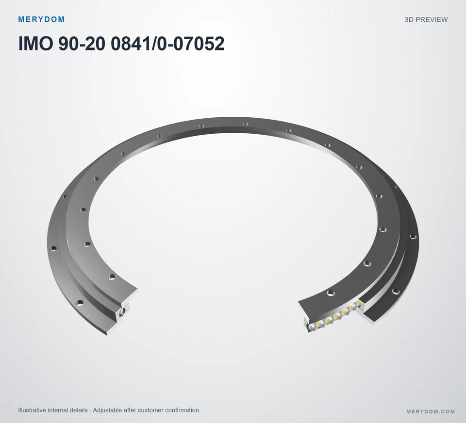 3D model preview of the MERYDOM replacement slewing bearing for IMO 90-20 0841/0-07052.