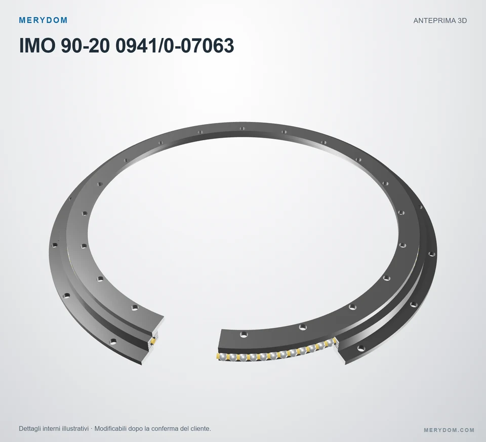 Anteprima del modello 3D del cuscinetto di rotazione sostitutivo MERYDOM per IMO 90-20 0941/0-07063.
