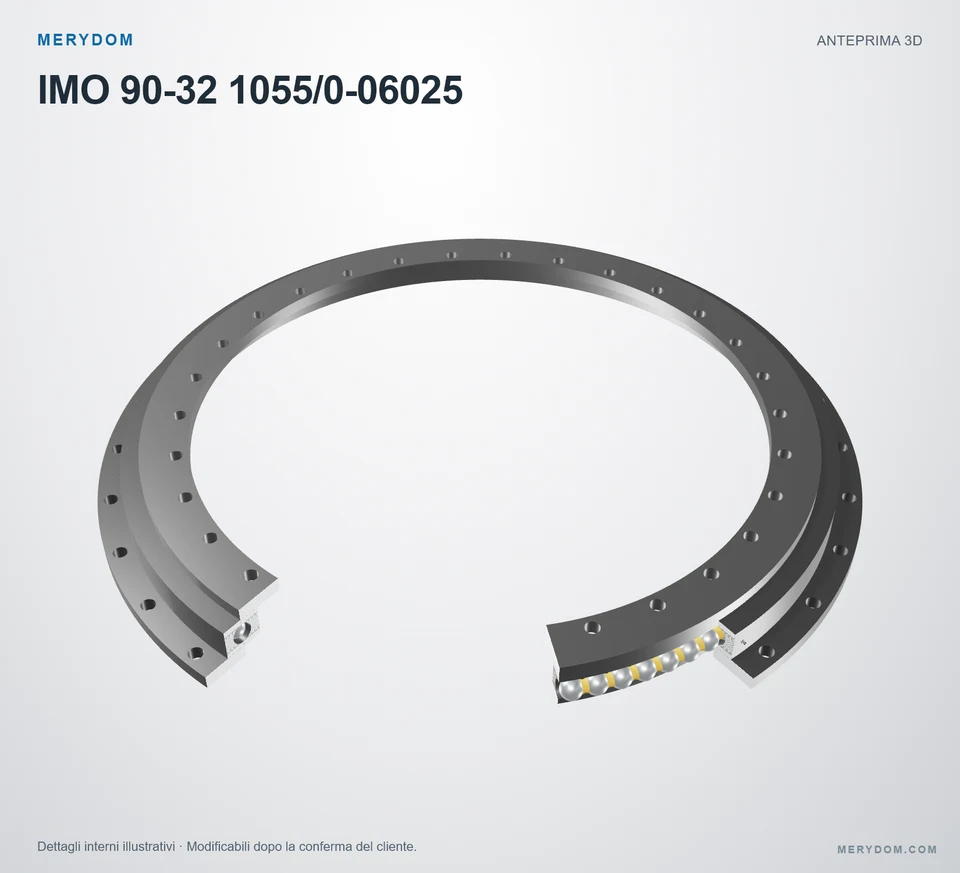 Anteprima del modello 3D del cuscinetto di rotazione sostitutivo MERYDOM per IMO 90-32 1055/0-06025.