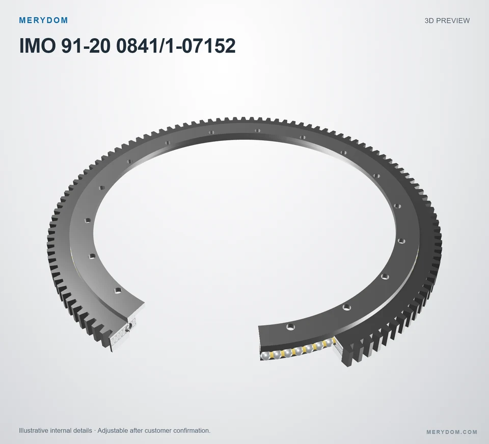 3D model preview of the MERYDOM replacement slewing bearing for IMO 91-20 0841/1-07152.