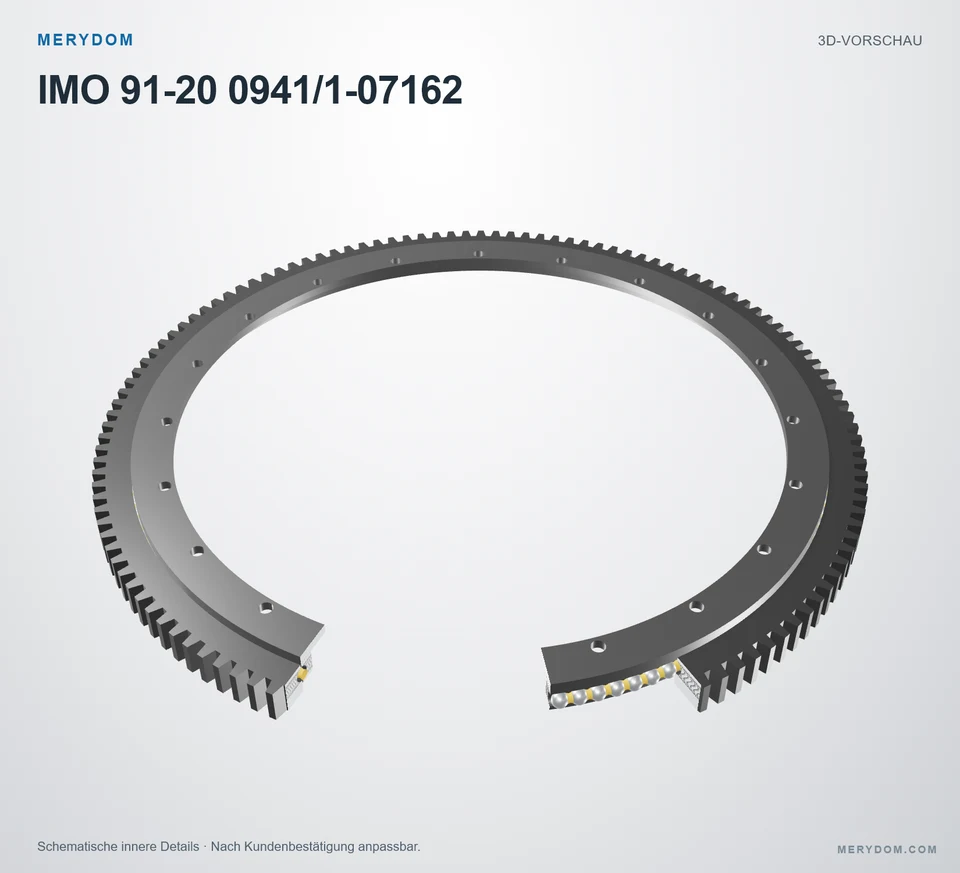 Vorschau des 3D-Modells des MERYDOM-Ersatzdrehkranzes für IMO 91-20 0941/1-07162.
