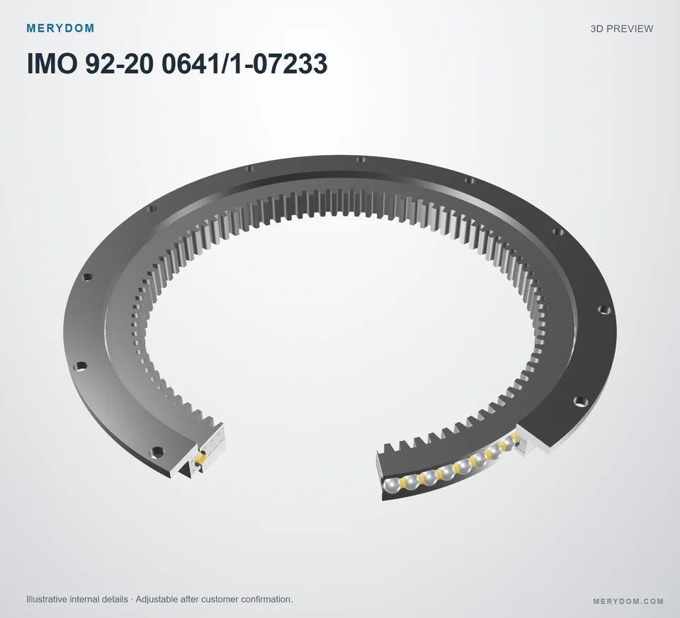 3D model preview of the MERYDOM replacement slewing bearing for IMO 92-20 0641/1-07233.