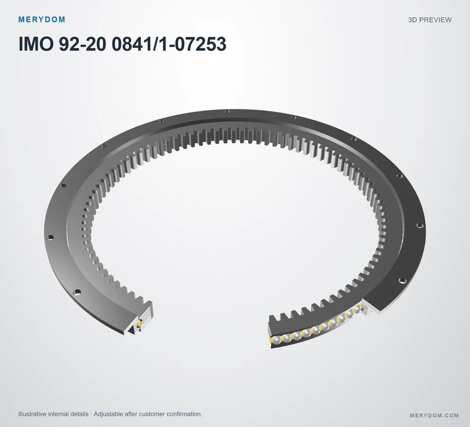 3D model preview of the MERYDOM replacement slewing bearing for IMO 92-20 0841/1-07253.