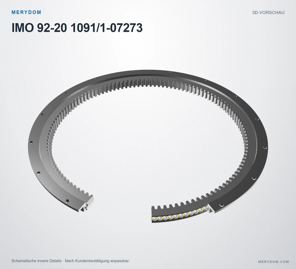 Vorschau des 3D-Modells des MERYDOM-Ersatzdrehkranzes für IMO 92-20 1091/1-07273.