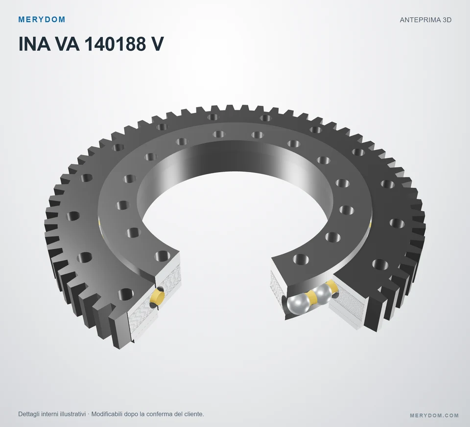 Anteprima del modello 3D del cuscinetto di rotazione sostitutivo MERYDOM per INA VA 140188 V.