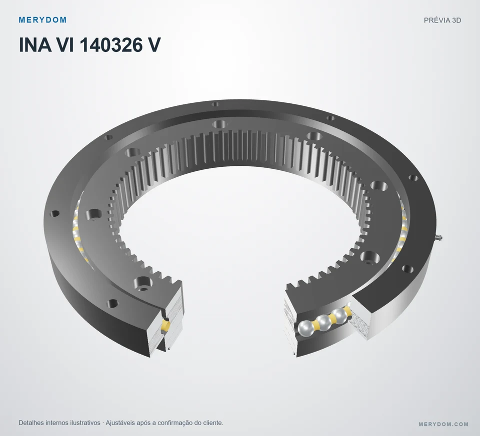 Prévia do modelo 3D do rolamento de giro de substituição MERYDOM para INA VI 140326 V.