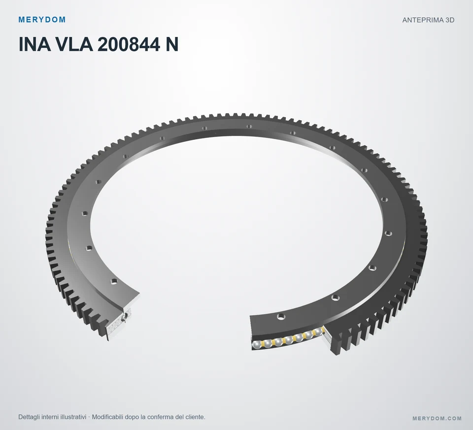 Anteprima del modello 3D del cuscinetto di rotazione sostitutivo MERYDOM per INA VLA 200844 N.