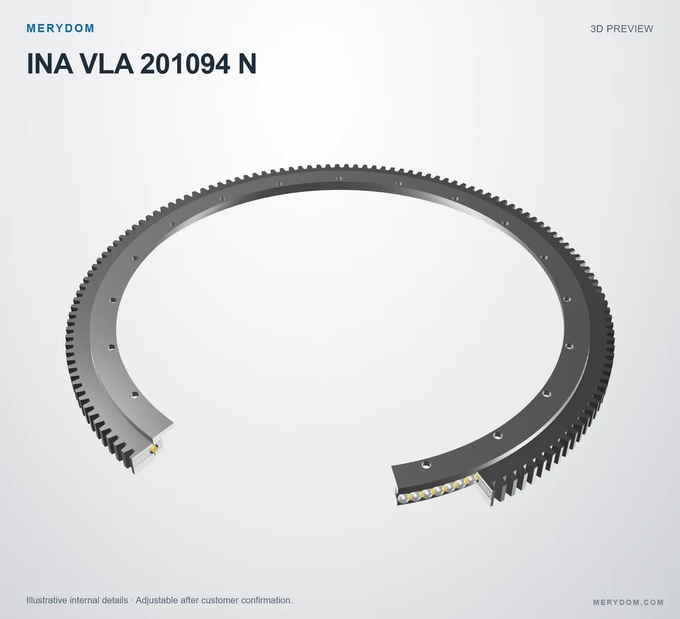 3D model preview of the MERYDOM replacement slewing bearing for INA VLA 201094 N.