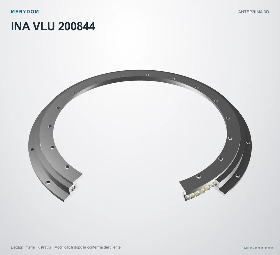 Anteprima del modello 3D del cuscinetto di rotazione sostitutivo MERYDOM per INA VLU 200844.