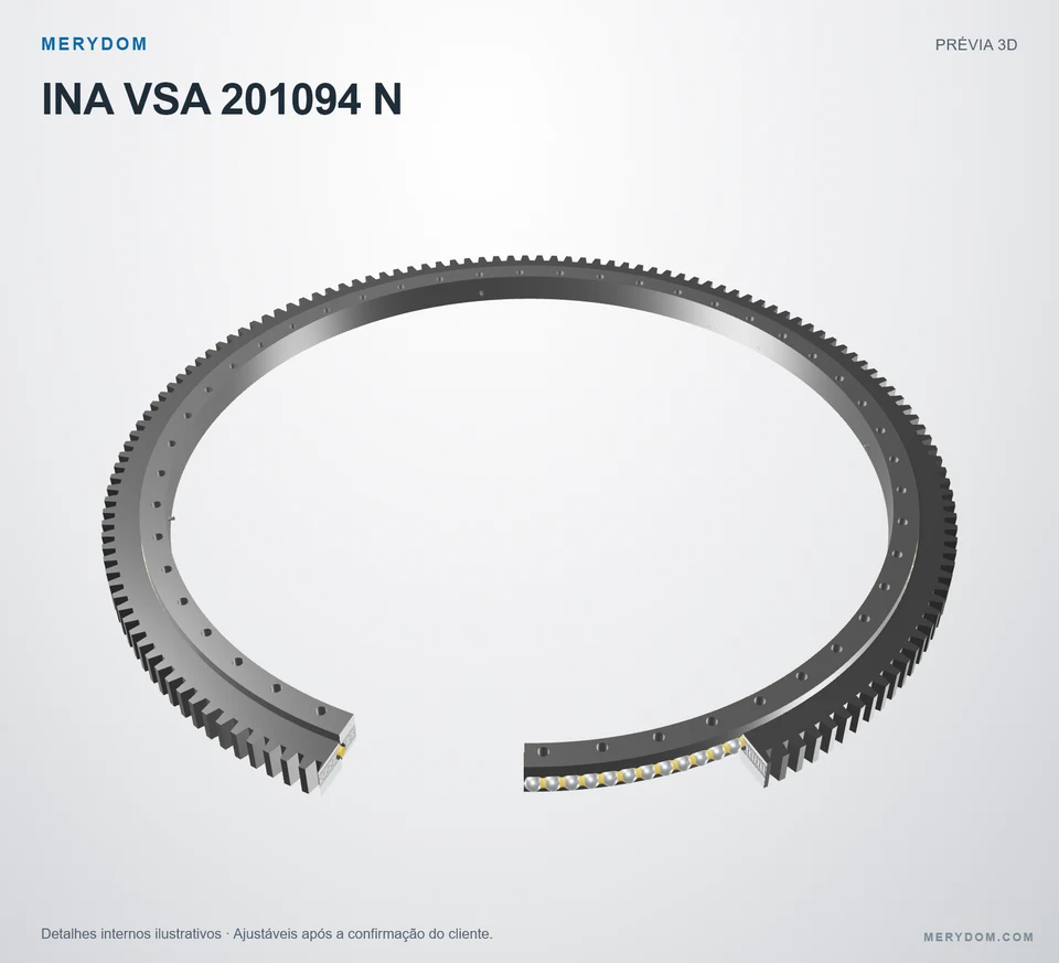Prévia do modelo 3D do rolamento de giro de substituição MERYDOM para INA VSA 201094 N.