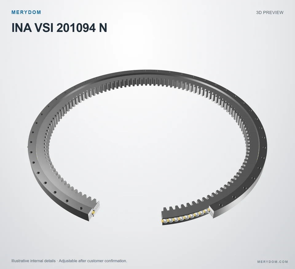 3D model preview of the MERYDOM replacement slewing bearing for INA VSI 201094 N.