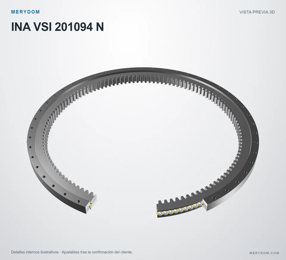 Vista previa del modelo 3D de la corona de giro de sustitución MERYDOM para INA VSI 201094 N.