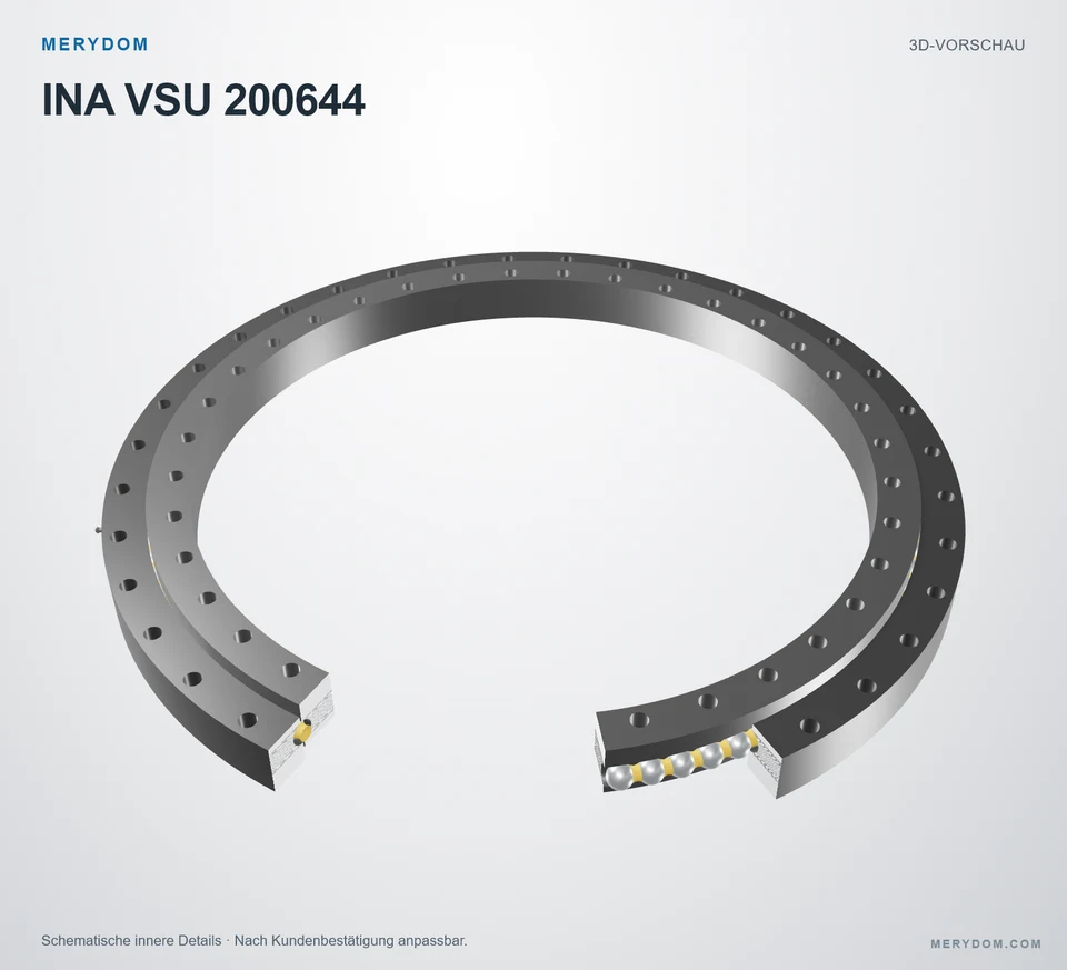 Vorschau des 3D-Modells des MERYDOM-Ersatzdrehkranzes für INA VSU 200644.