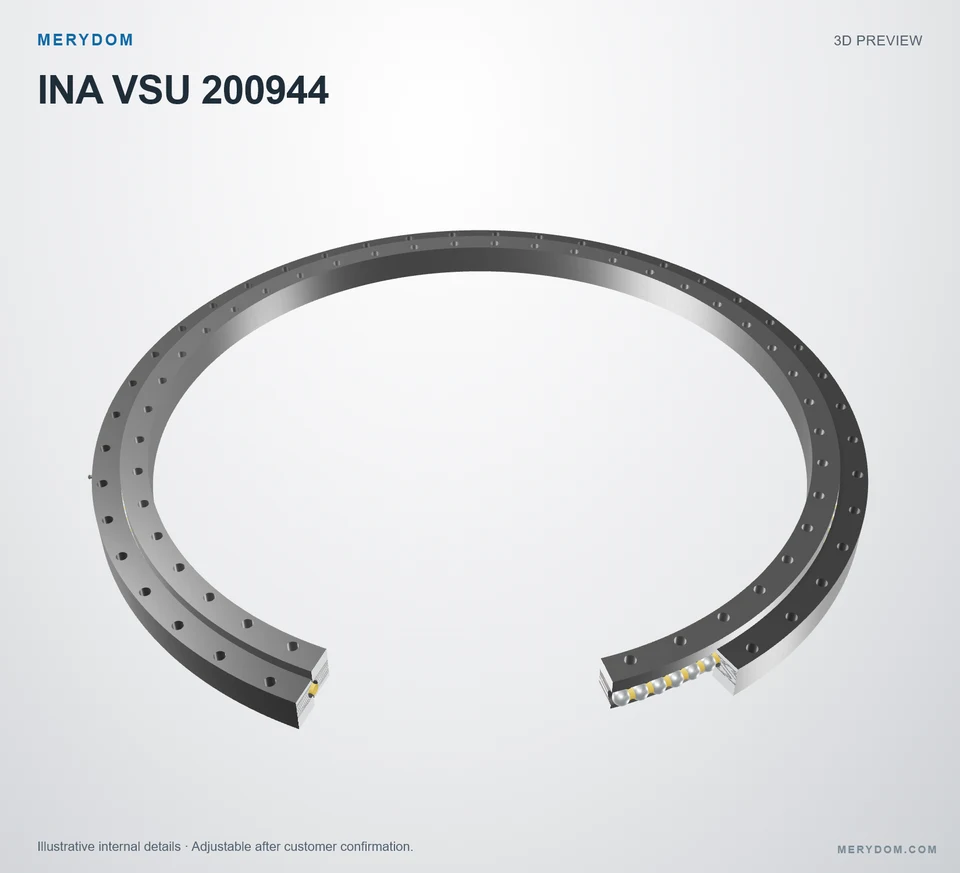 3D model preview of the MERYDOM replacement slewing bearing for INA VSU 200944.