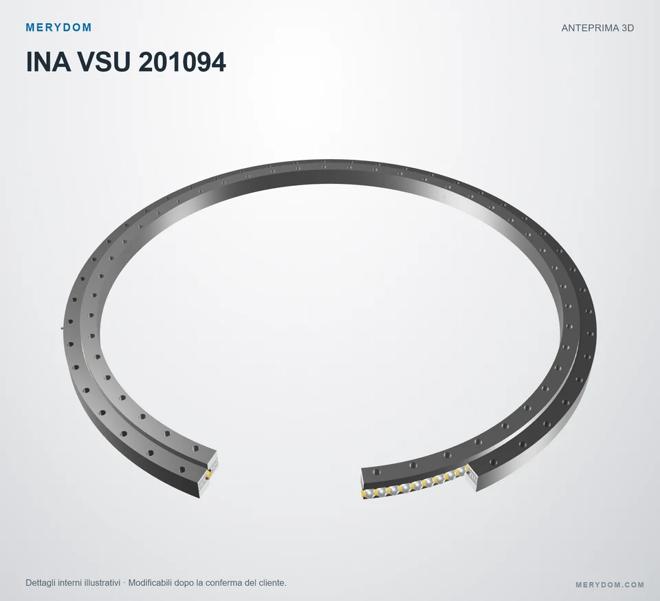 Anteprima del modello 3D del cuscinetto di rotazione sostitutivo MERYDOM per INA VSU 201094.