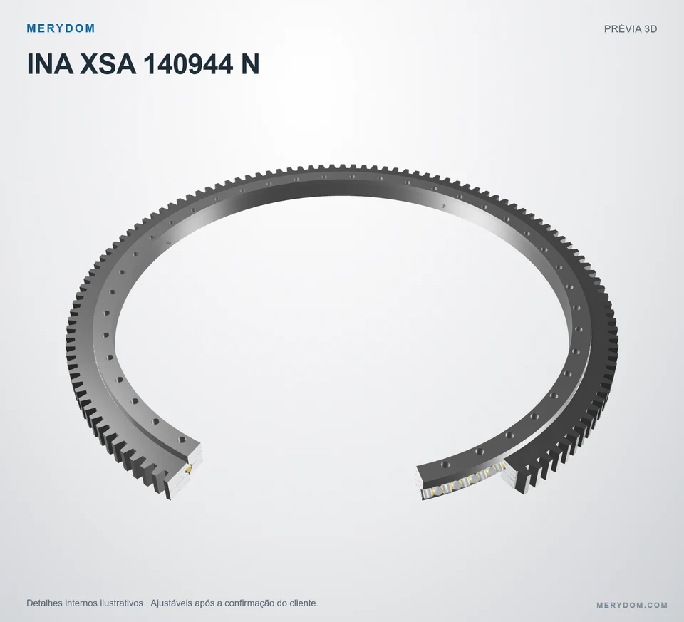Prévia do modelo 3D do rolamento de giro de substituição MERYDOM para INA XSA 140944 N.