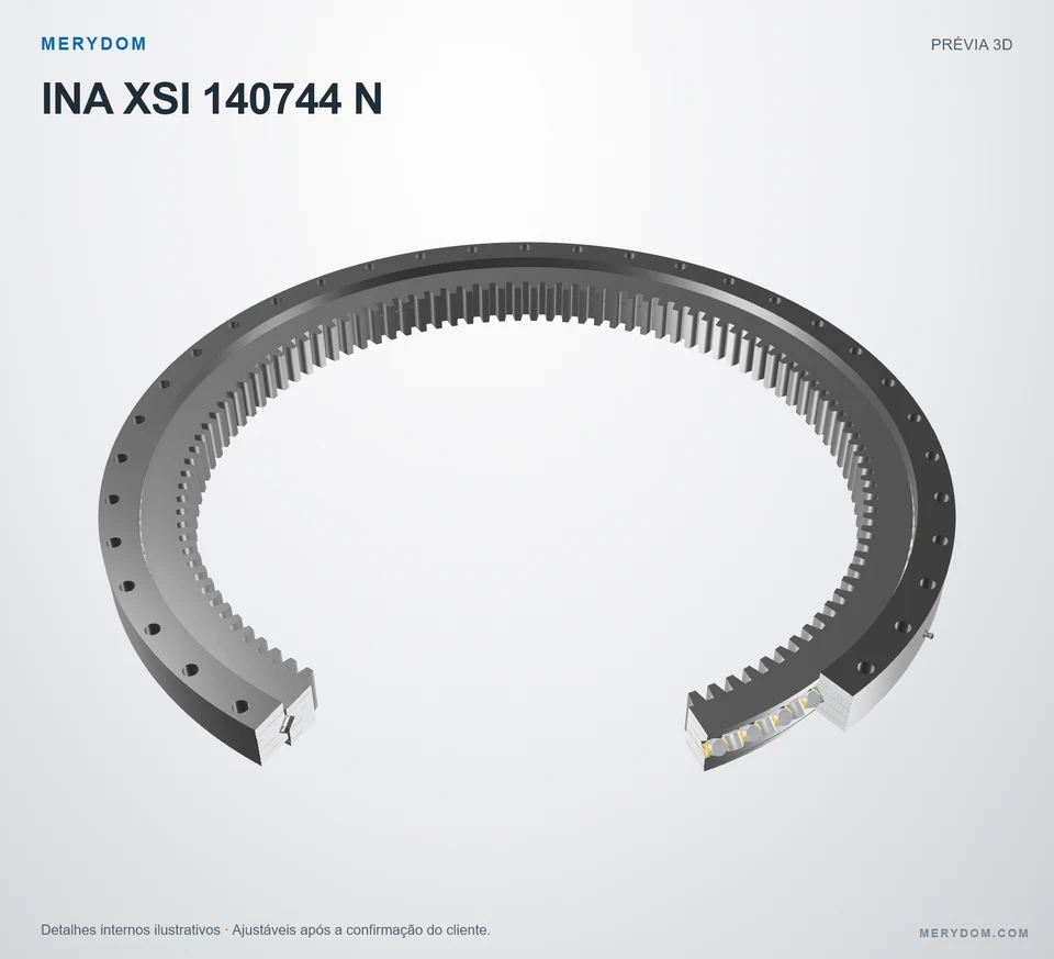 Prévia do modelo 3D do rolamento de giro de substituição MERYDOM para INA XSI 140744 N.