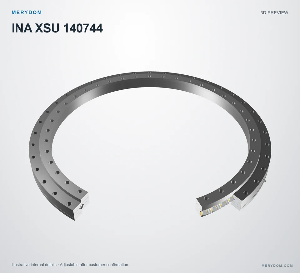 3D model preview of the MERYDOM replacement slewing bearing for INA XSU 140744.