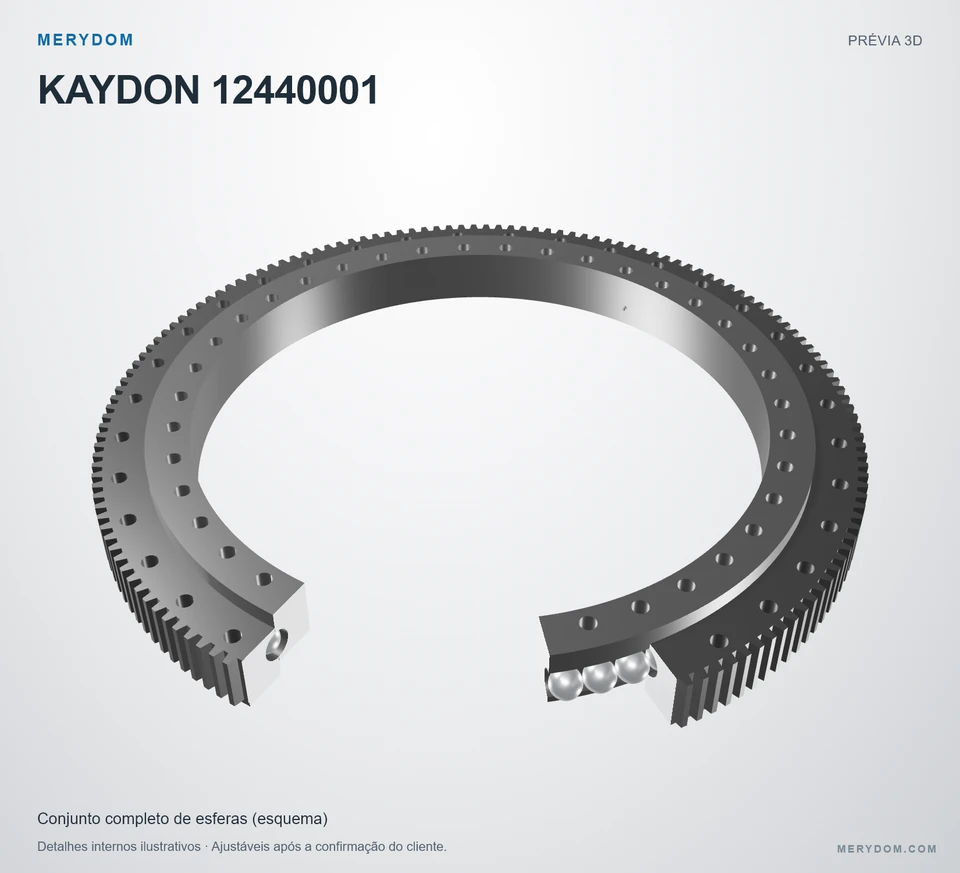 Prévia do modelo 3D do rolamento de giro de substituição MERYDOM para KAYDON 12440001.