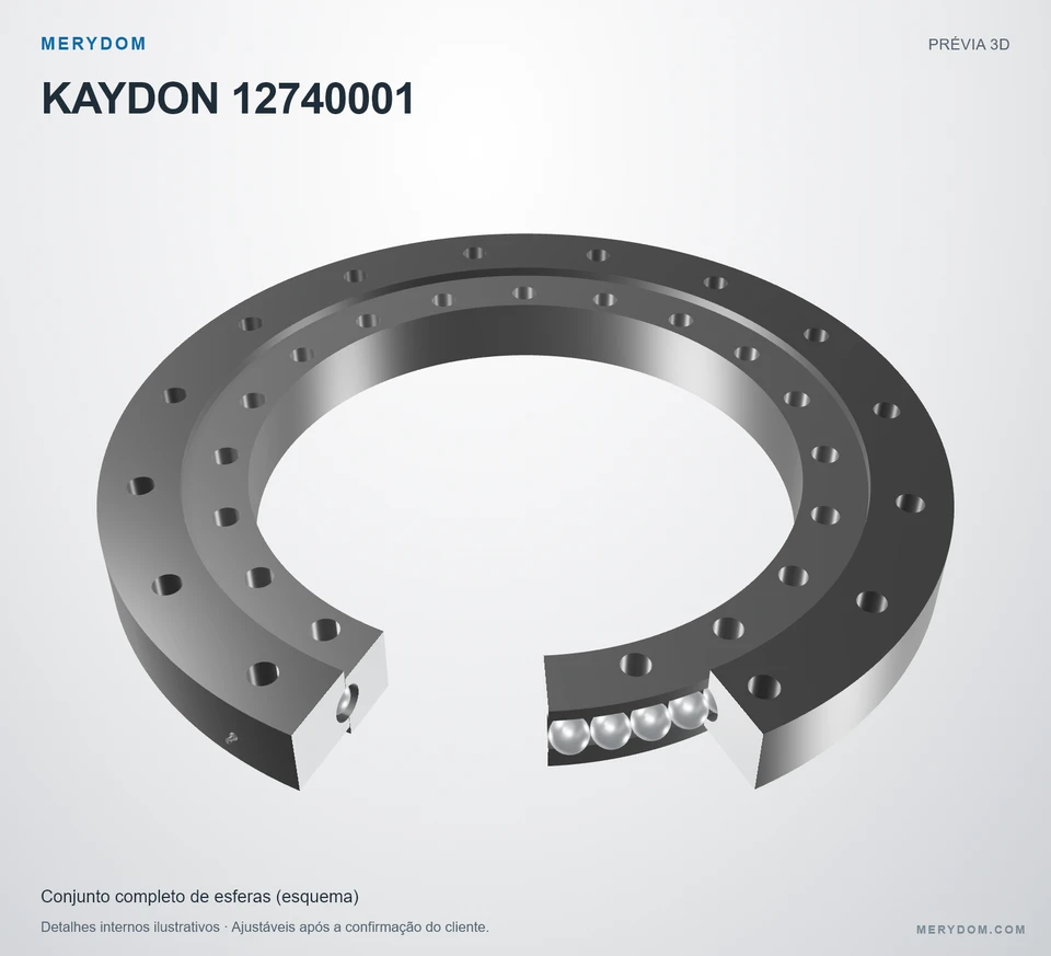 Prévia do modelo 3D do rolamento de giro de substituição MERYDOM para KAYDON 12740001.