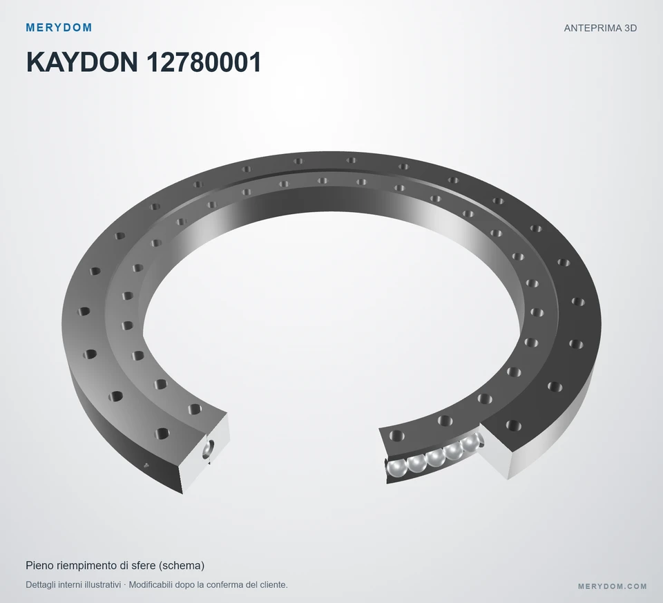 Anteprima del modello 3D del cuscinetto di rotazione sostitutivo MERYDOM per KAYDON 12780001.