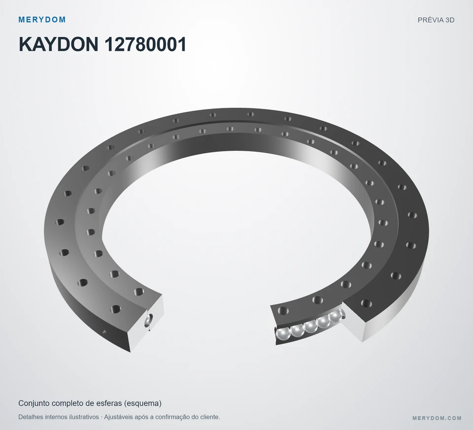 Prévia do modelo 3D do rolamento de giro de substituição MERYDOM para KAYDON 12780001.