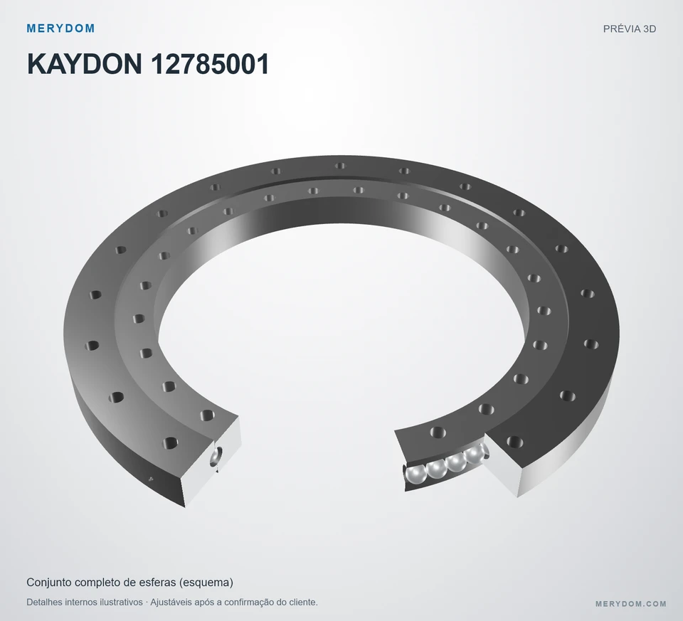 Prévia do modelo 3D do rolamento de giro de substituição MERYDOM para KAYDON 12785001.