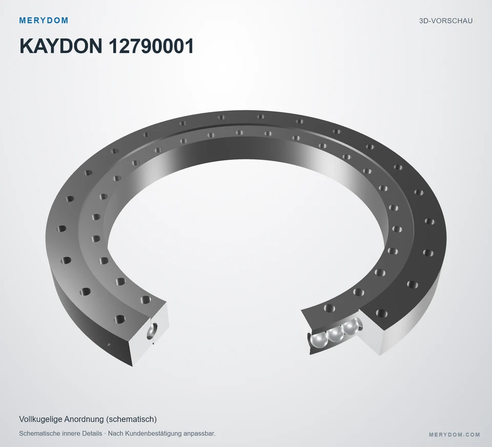 Vorschau des 3D-Modells des MERYDOM-Ersatzdrehkranzes für KAYDON 12790001.