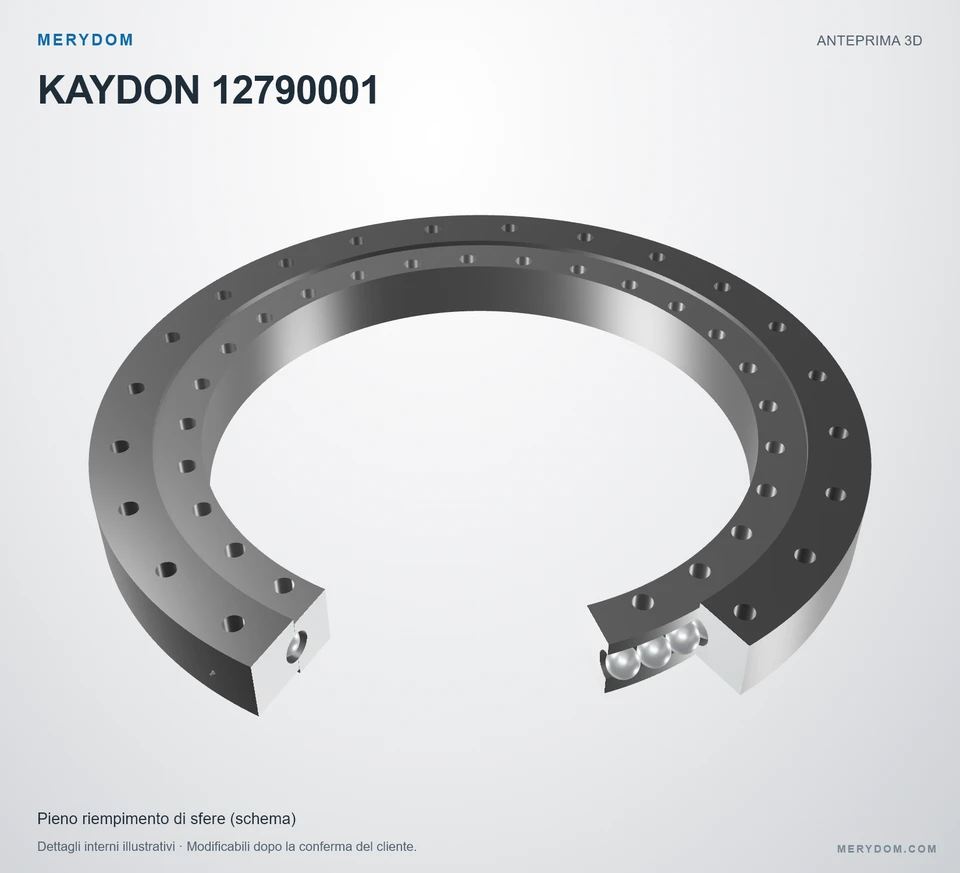 Anteprima del modello 3D del cuscinetto di rotazione sostitutivo MERYDOM per KAYDON 12790001.