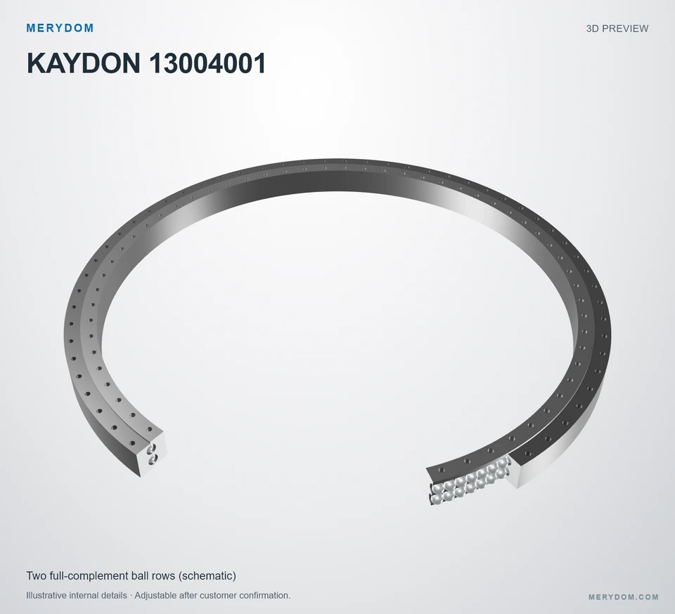 3D model preview of the MERYDOM replacement slewing bearing for KAYDON 13004001.