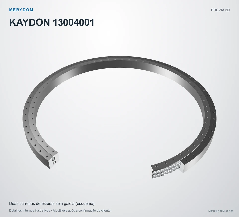 Prévia do modelo 3D do rolamento de giro de substituição MERYDOM para KAYDON 13004001.