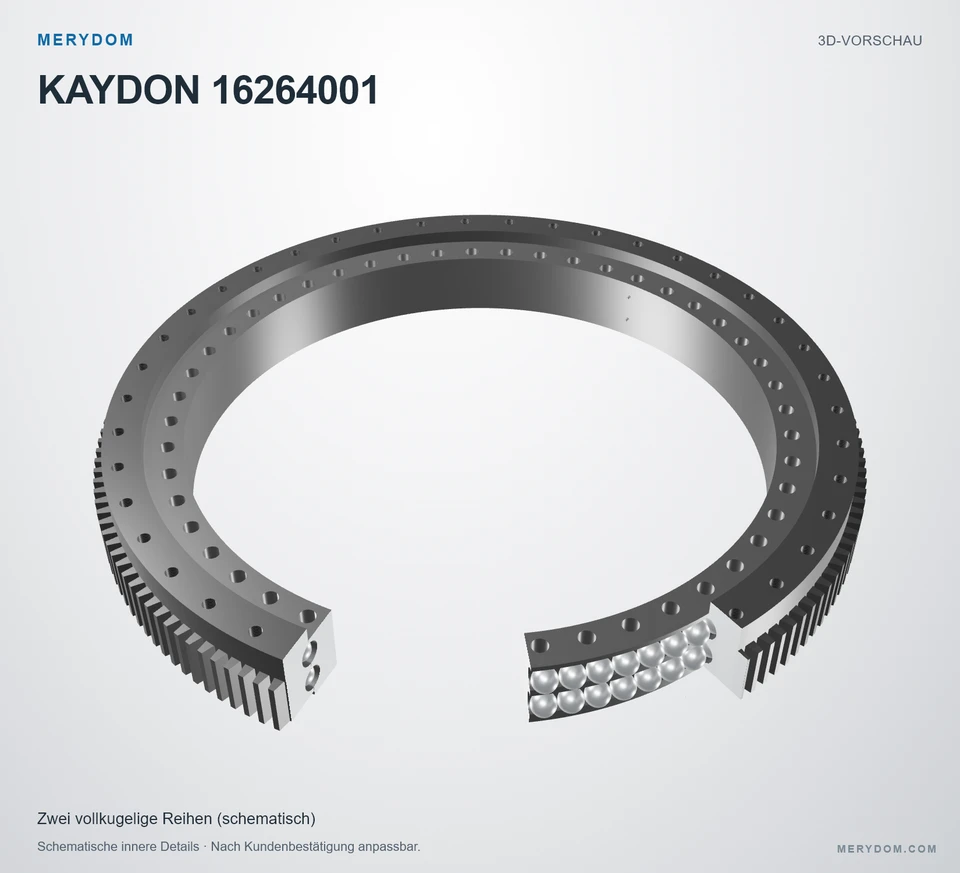 Vorschau des 3D-Modells des MERYDOM-Ersatzdrehkranzes für KAYDON 16264001.