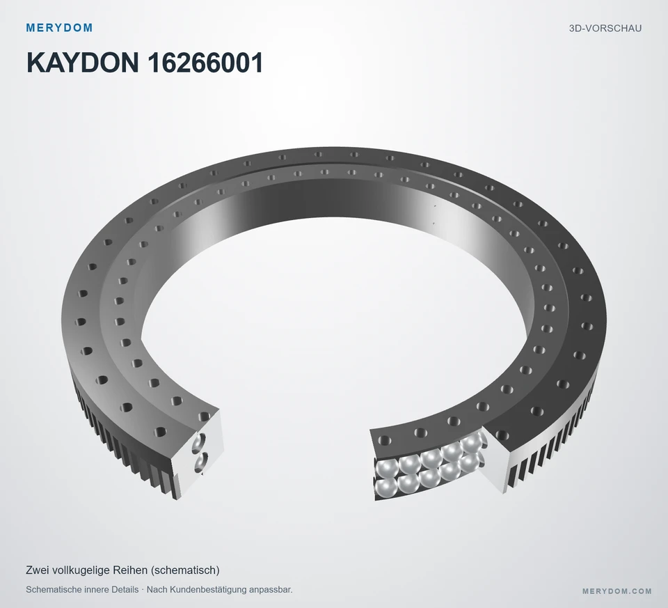 Vorschau des 3D-Modells des MERYDOM-Ersatzdrehkranzes für KAYDON 16266001.