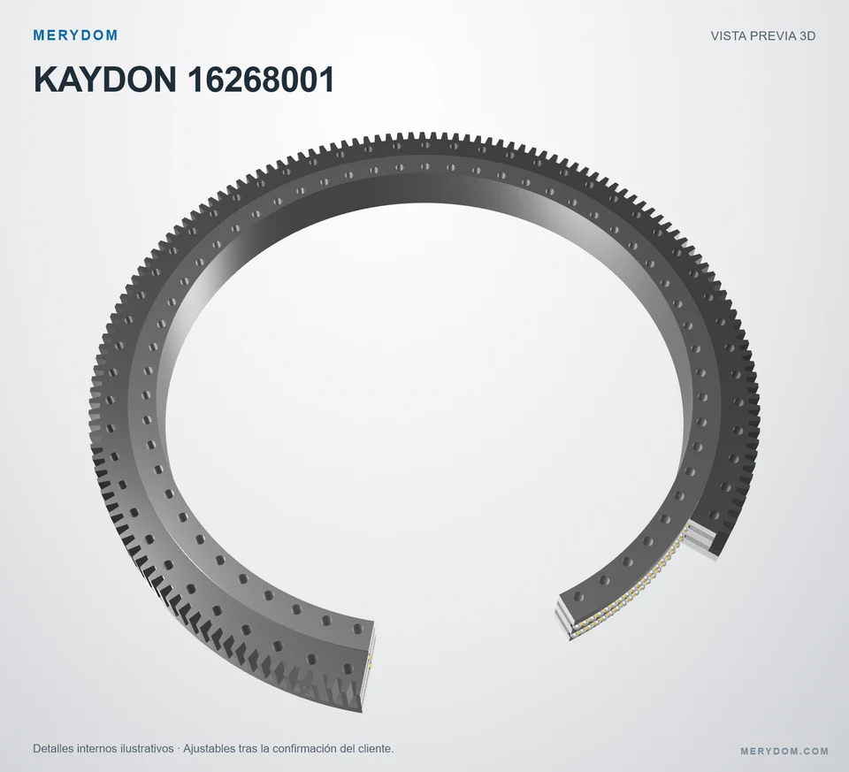 Sustitución MERYDOM para KAYDON 16268001 — vista interna del rodamiento de giro
