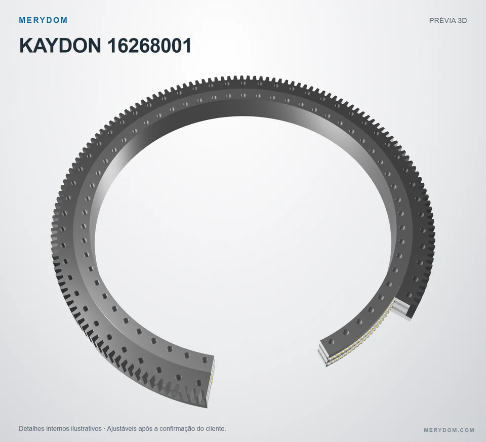 Substituição MERYDOM para KAYDON 16268001 — vista interna do rolamento de giro