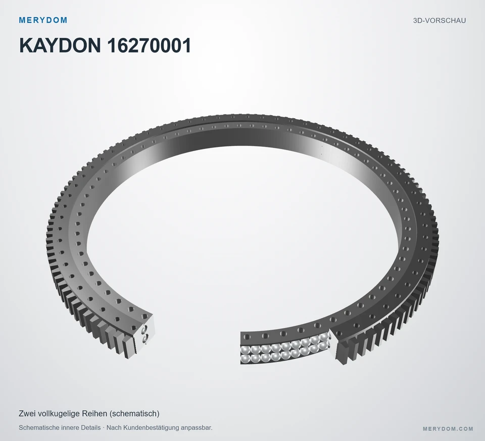 Vorschau des 3D-Modells des MERYDOM-Ersatzdrehkranzes für KAYDON 16270001.