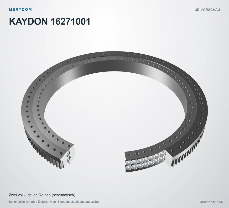 Vorschau des 3D-Modells des MERYDOM-Ersatzdrehkranzes für KAYDON 16271001.