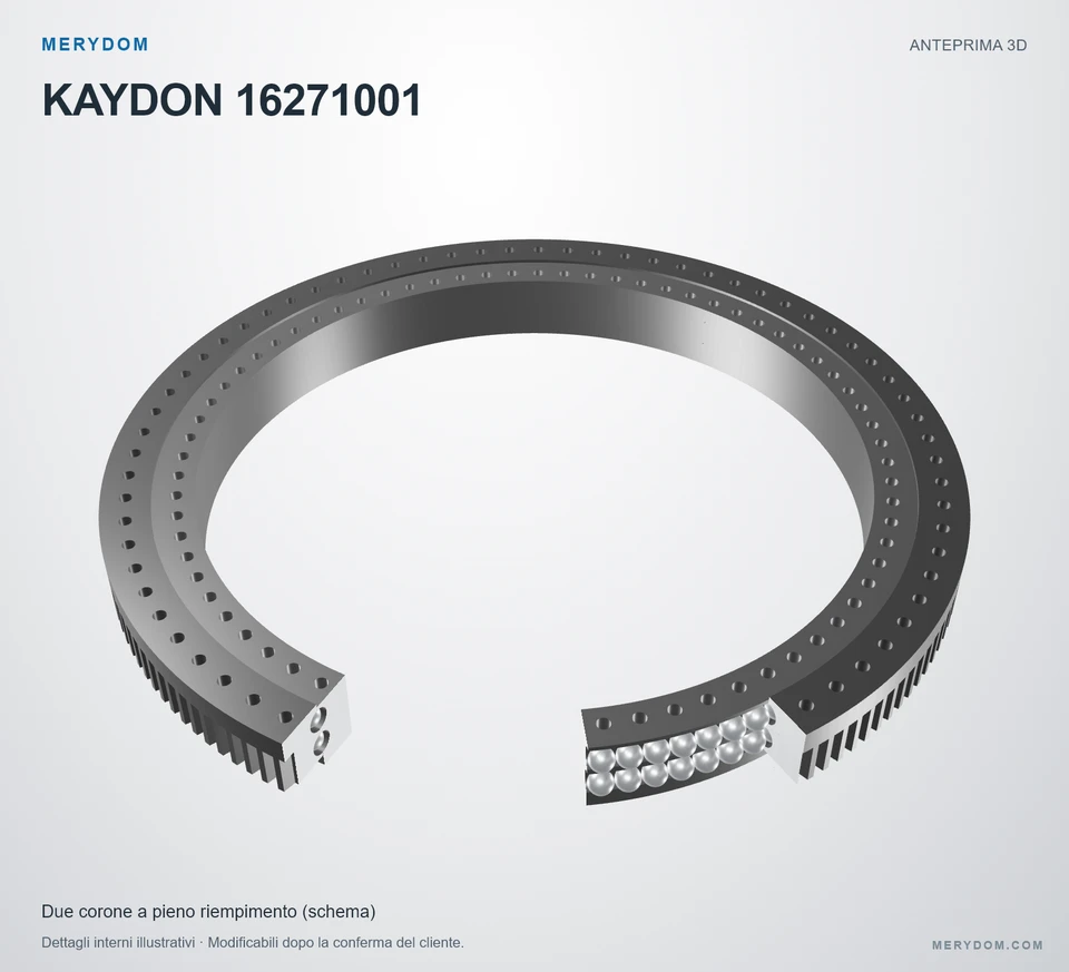 Anteprima del modello 3D del cuscinetto di rotazione sostitutivo MERYDOM per KAYDON 16271001.