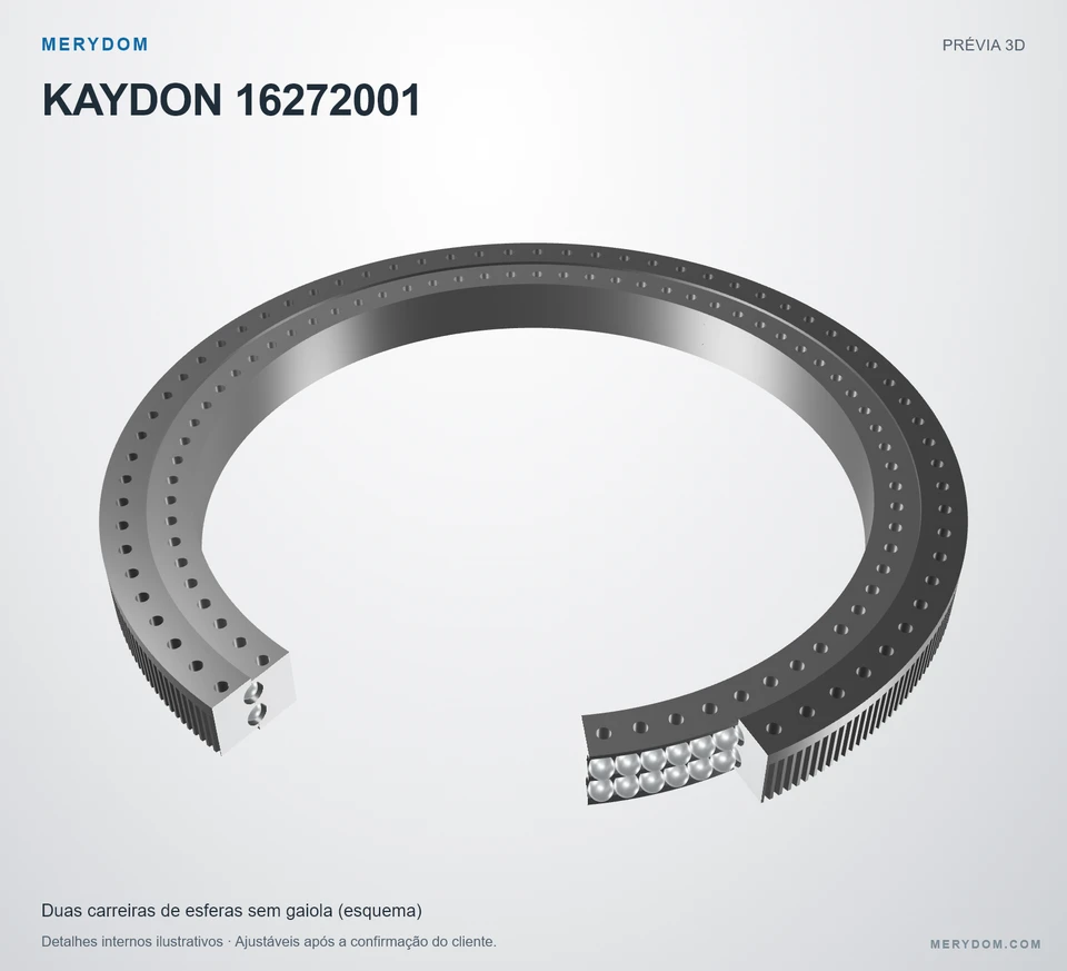 Prévia do modelo 3D do rolamento de giro de substituição MERYDOM para KAYDON 16272001.